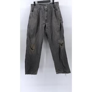 DICKIES Men's Dark Gray Textured Straight-Leg Carpenter Jeans SZ 36X30